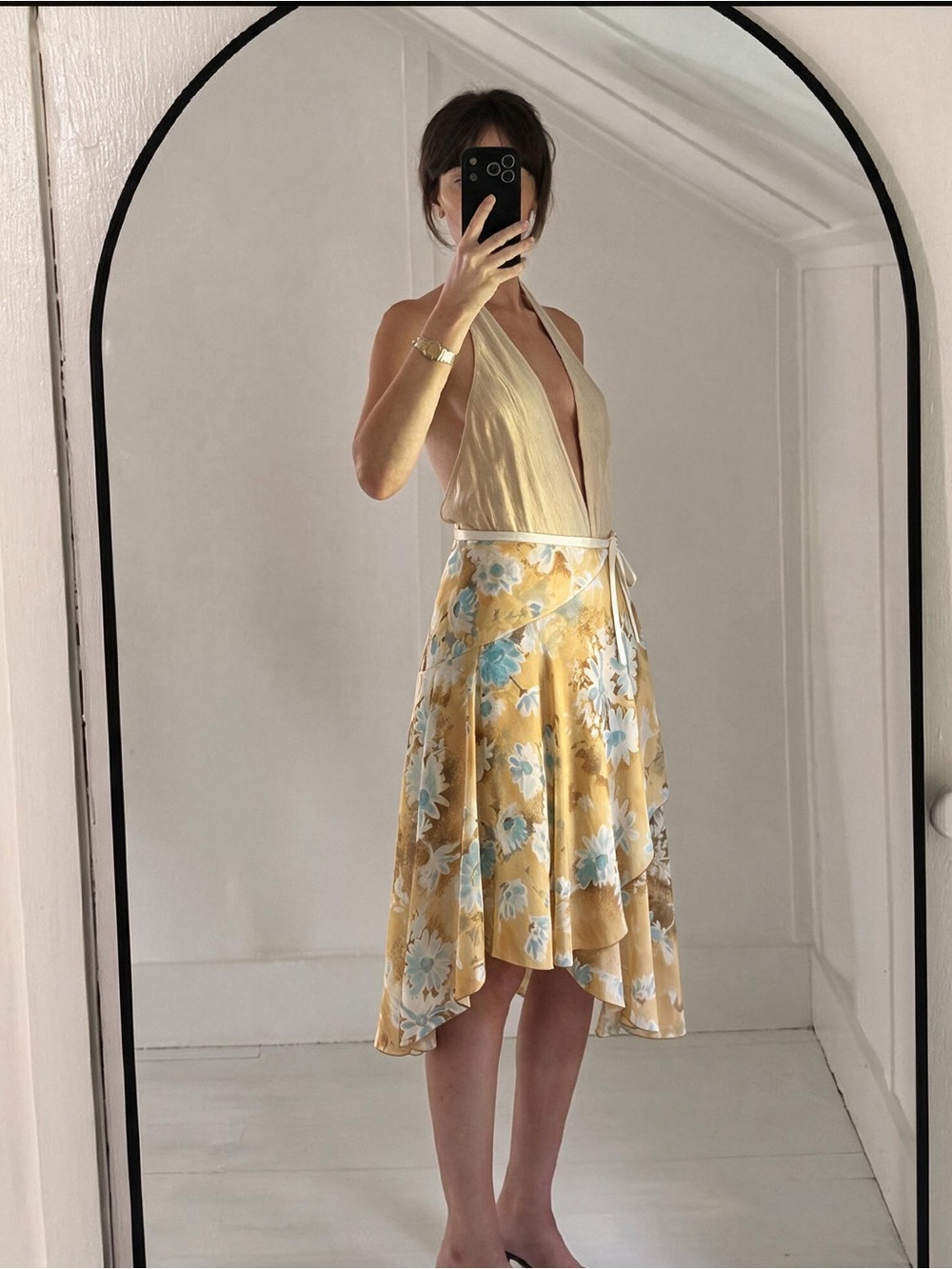 Luca Luca Floral Wrap Midi Skirt